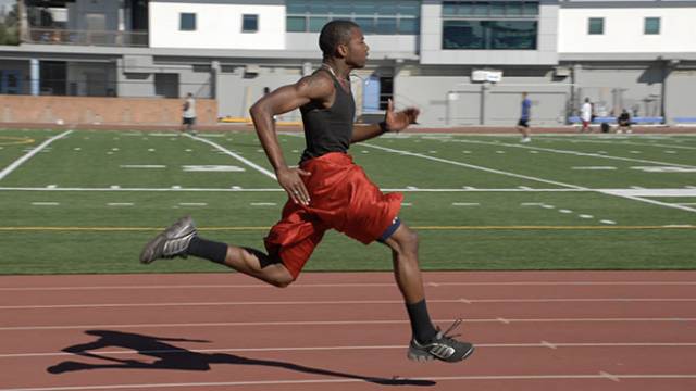 Student running