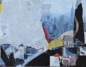 “Collage #8” (mixed media, 16 x 12 inches) by Wendy Hagar