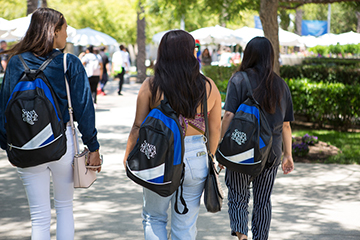 Freshman with backpacks