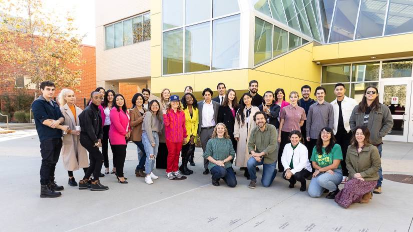 Santa Monica College Interaction Design seniors with faculty members and CicLAvia leaders at a final celebration showcasing their contributions to CicLAvia - South LA.