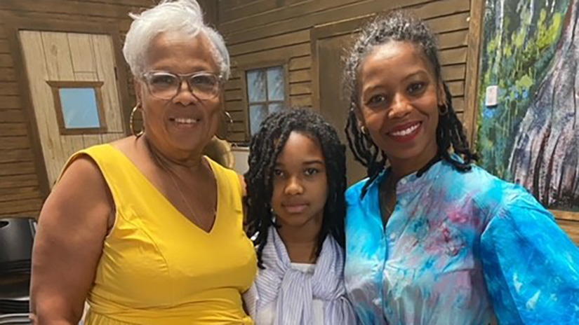 Channel with her mother and daughter.