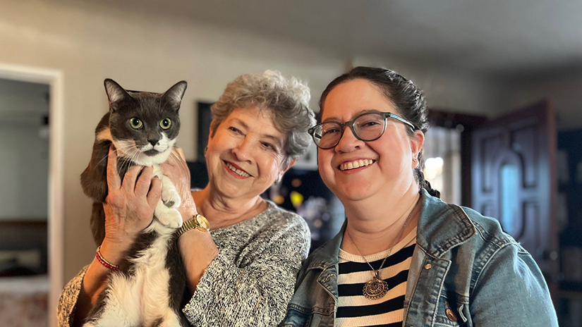 Ileana and her mom with Taco