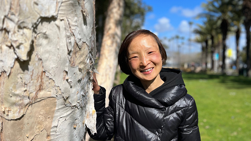 Jing Liu on the Main Campus Quad