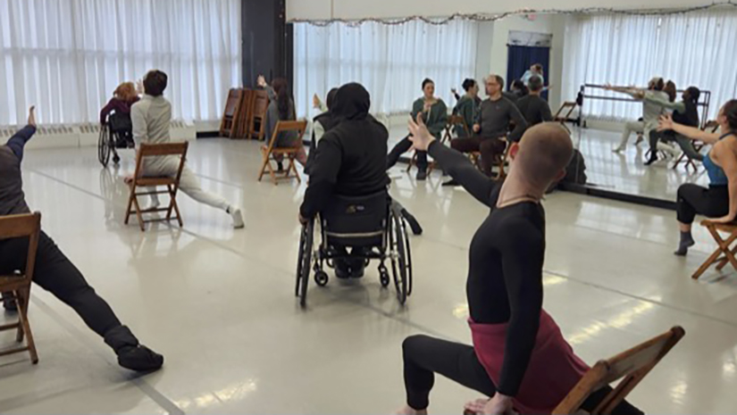 Mark Tomasic in rehearsal with Dancing Wheels