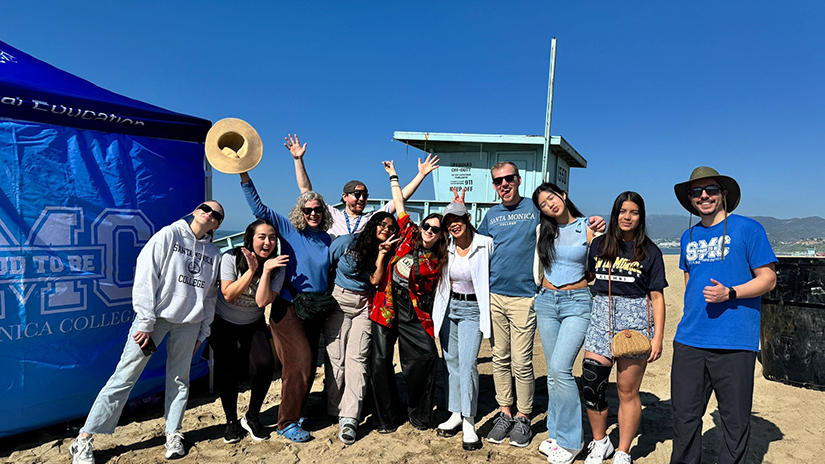 Ivy with classmates at a recent Beach Clean-up