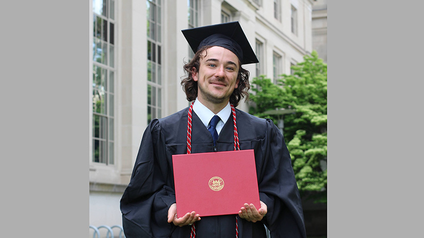 Les Armstrong on graduation day