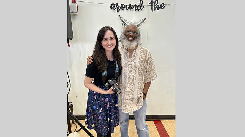 Jessica with Dr. Wilfred Doucet at the PTK banquet