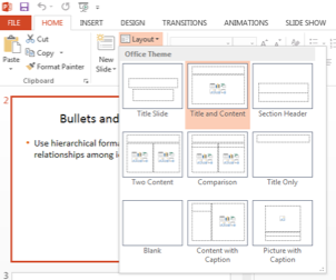 Using Slide Layouts to Structure Slides