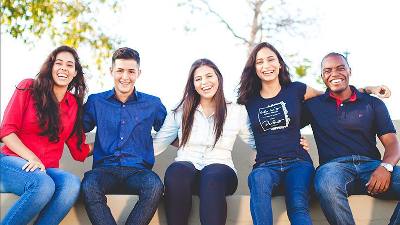 A group of students sitting together